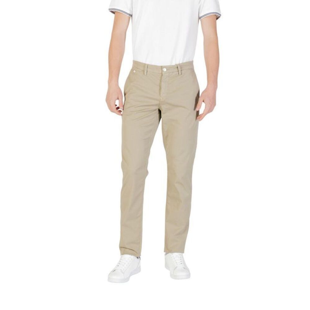 Replay Cotton Relaxed-Fit Pants Men Green Bottoms